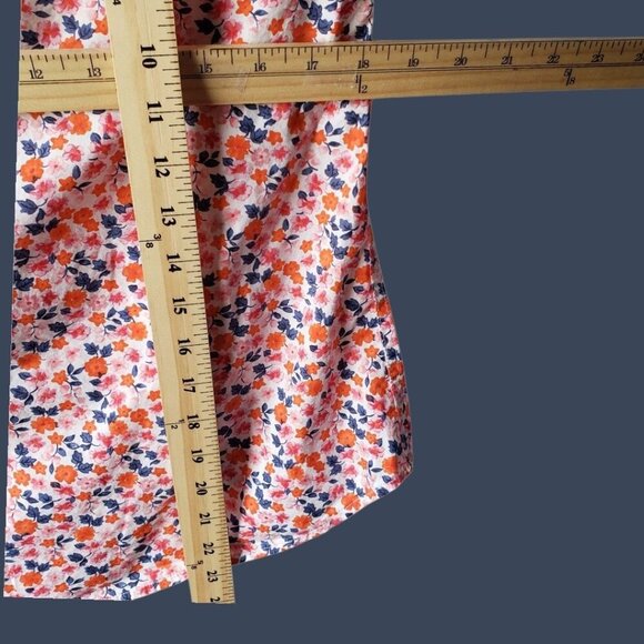 Talbots Floral Print Blouse Smocked peasant ruffle multicolor Size Small Petite - Picture 7 of 7